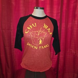 Hustler Hollywood Red Tee with Black Trim